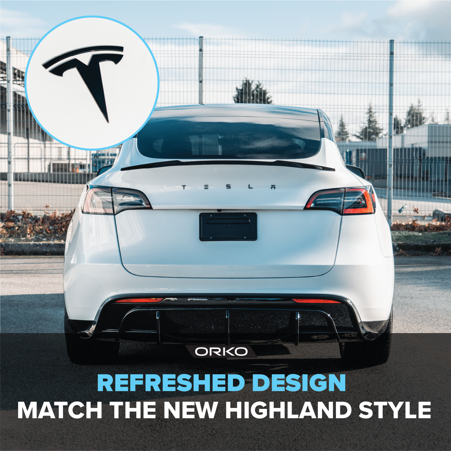 Front "T" Badge with Rear "TESLA" Lettering Badge Set