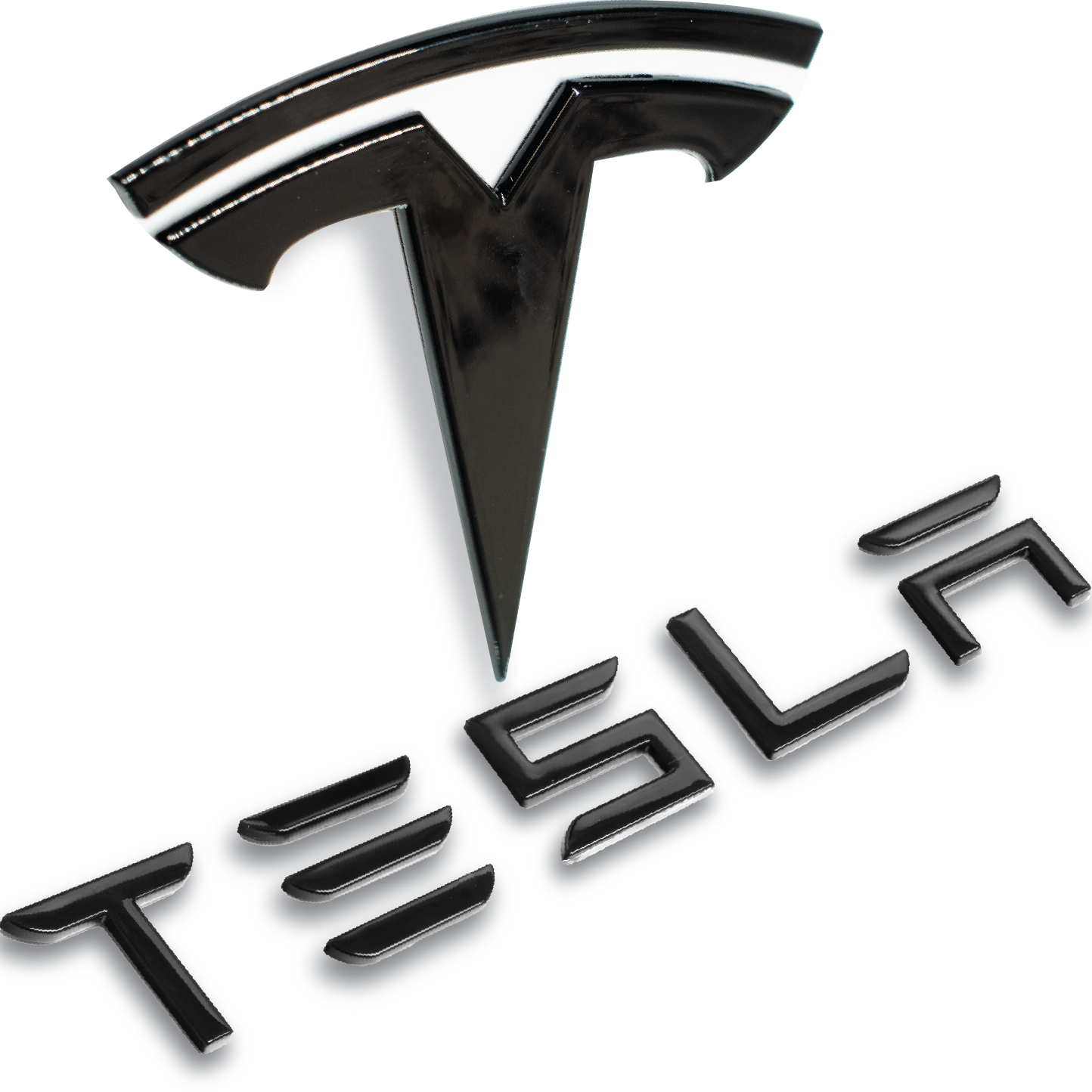Front "T" Badge with Rear "TESLA" Lettering Badge Set
