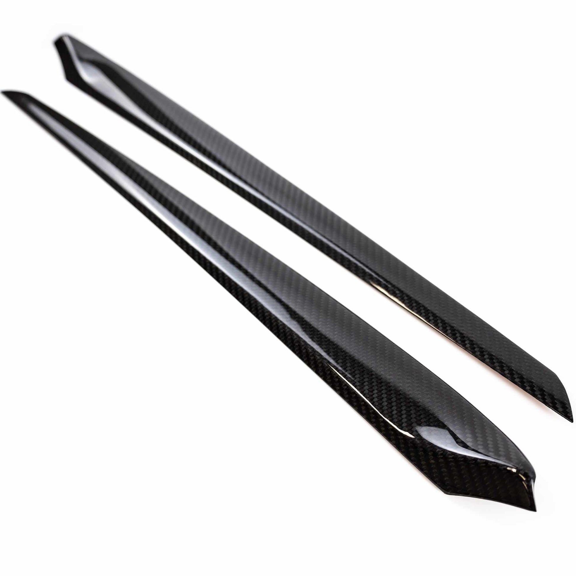 2021+ Model 3/Y Interior Door Trim Cover (2 pcs) - Gloss Diagonal Weave Carbon Fiber