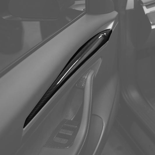 2021+ Model 3/Y Genuine Carbon Fiber Interior Door Trim Cover (2 pcs)