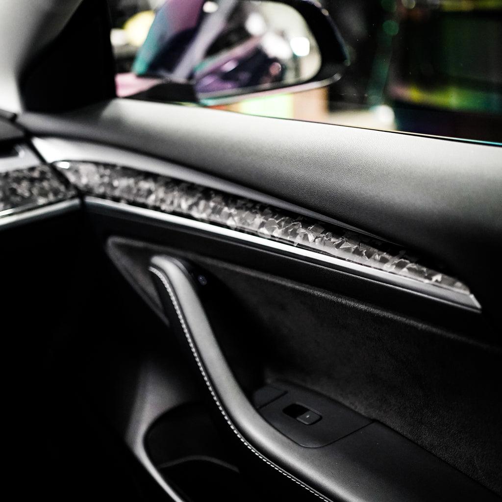 2021+ Model 3/Y Genuine Carbon Fiber Interior Door Trim Cover (2 pcs)
