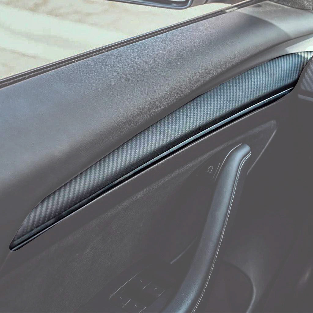 2021+ Model 3/Y Genuine Carbon Fiber Interior Door Trim Cover (2 pcs)