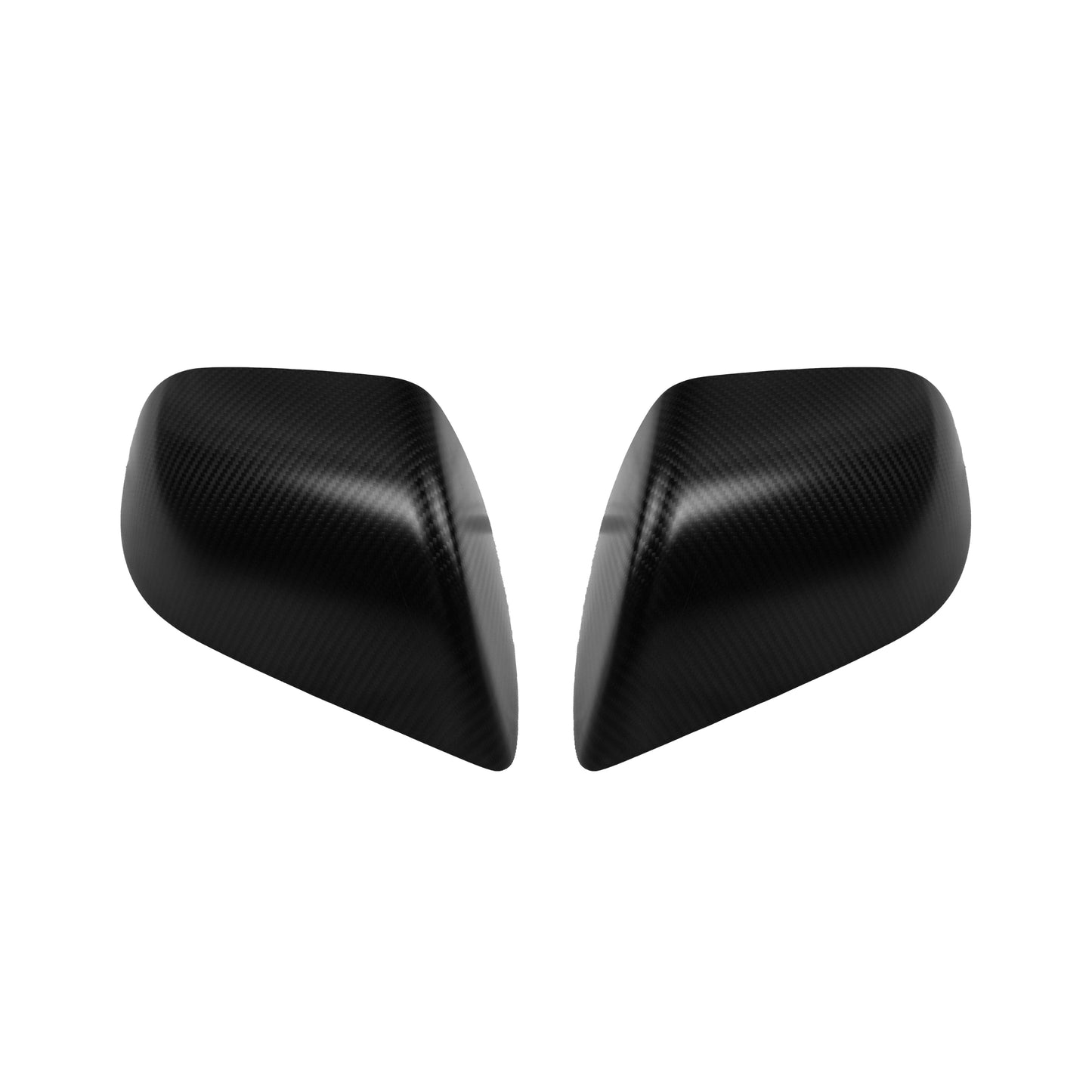 (B-STOCK) Model 3 Mirror Caps - Matte Diagonal Weave Carbon Fiber