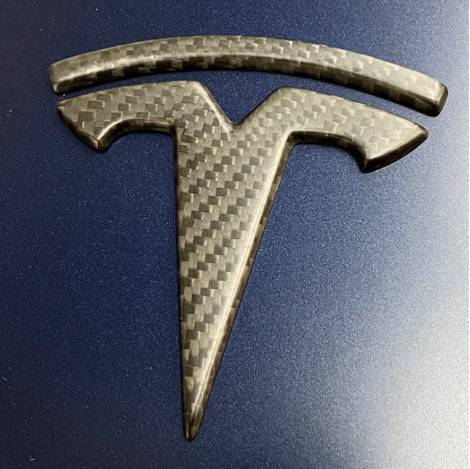 Model 3/Y | Real Carbon Fiber - "T" Logo Badge Overlay/Cover