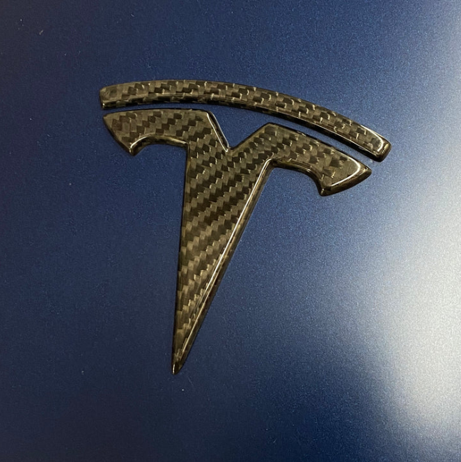 Model 3/Y | Real Carbon Fiber - "T" Logo Badge Overlay/Cover