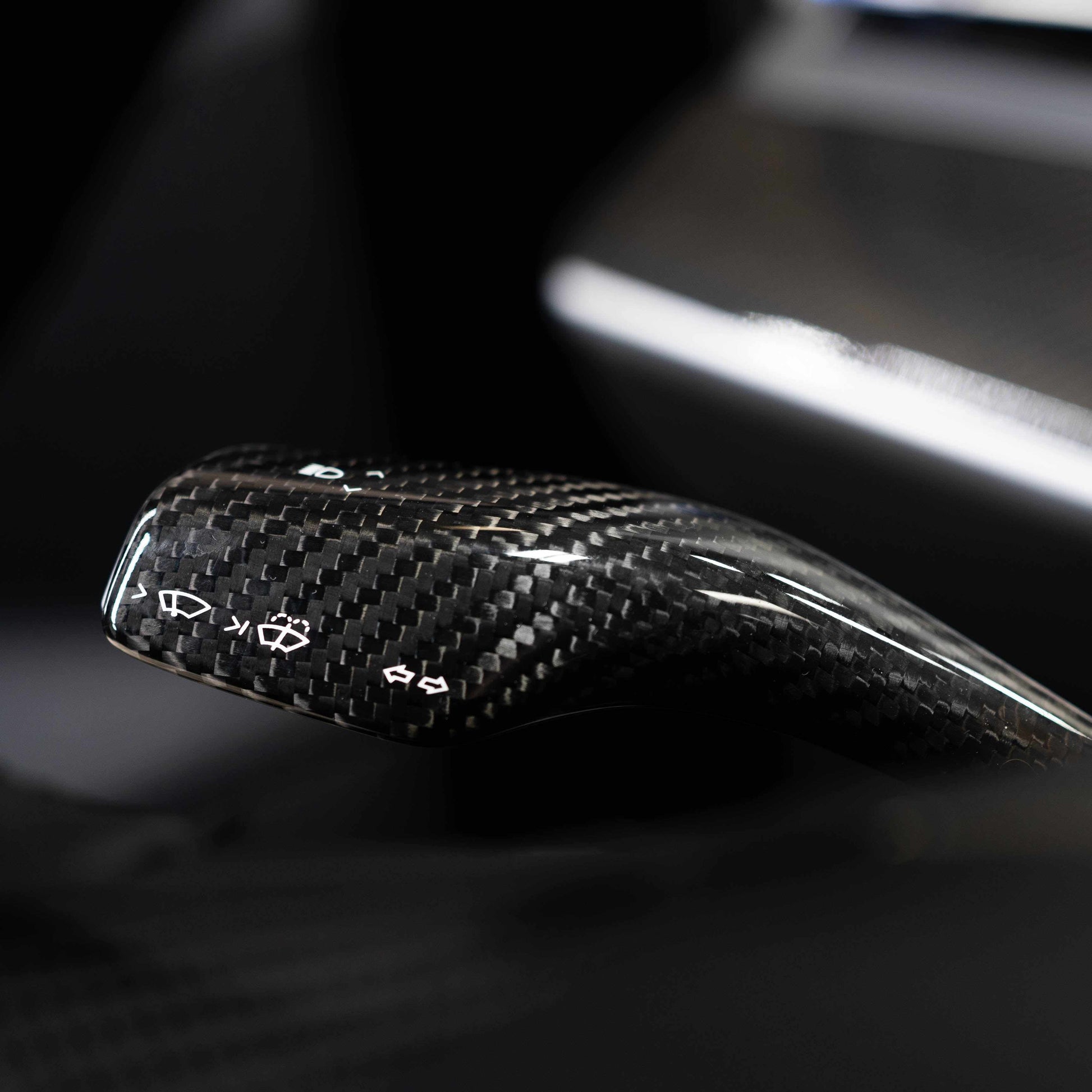 Model 3/Y Shifter Stalk Cover - Gloss Carbon Fiber