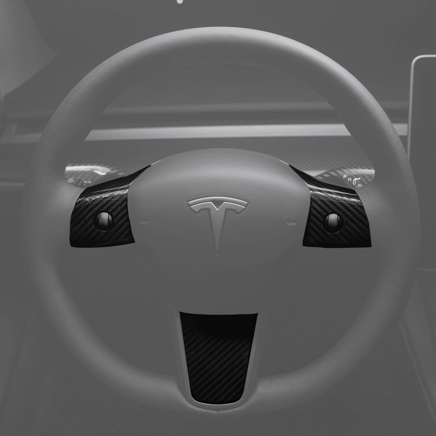 Model 3/Y Genuine Carbon Fiber Steering Wheel Accents