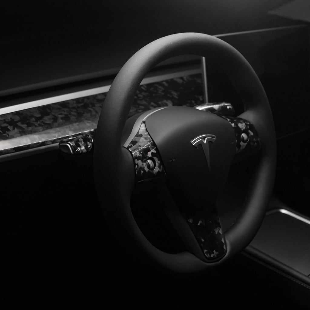 Model 3/Y Genuine Carbon Fiber Steering Wheel Accents