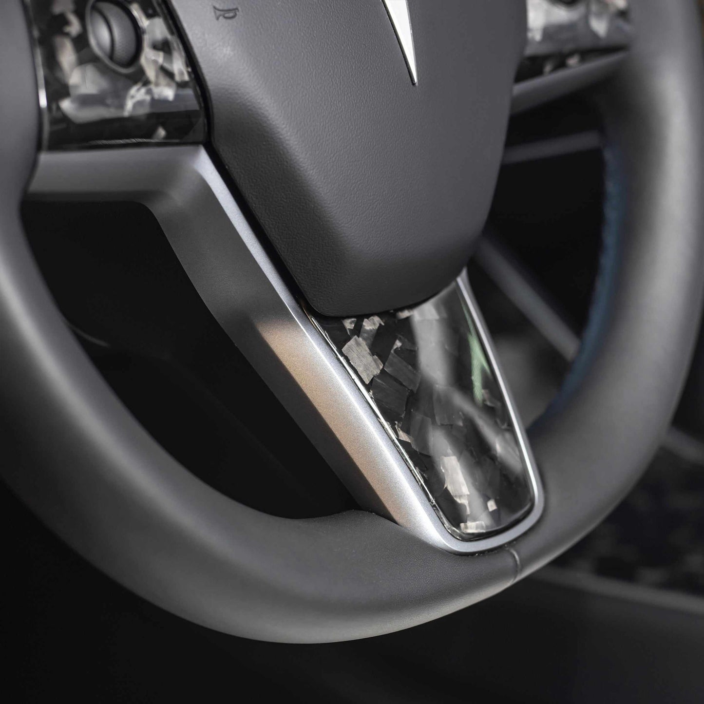 Model 3/Y Genuine Carbon Fiber Steering Wheel Accents