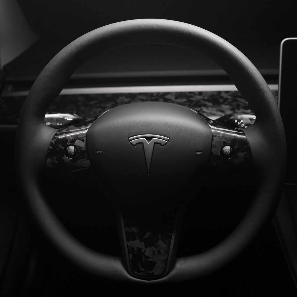 Model 3/Y Genuine Carbon Fiber Steering Wheel Accents