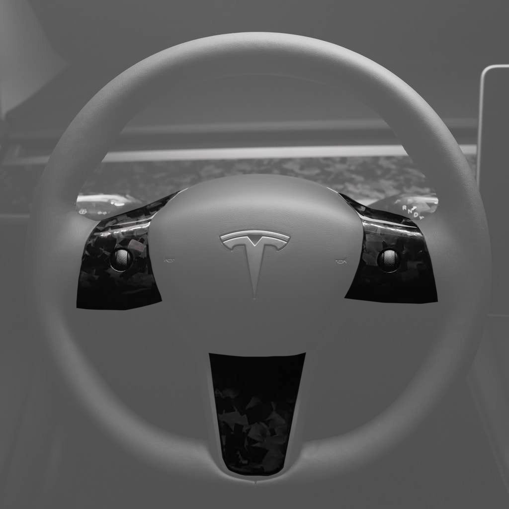 Model 3/Y Genuine Carbon Fiber Steering Wheel Accents
