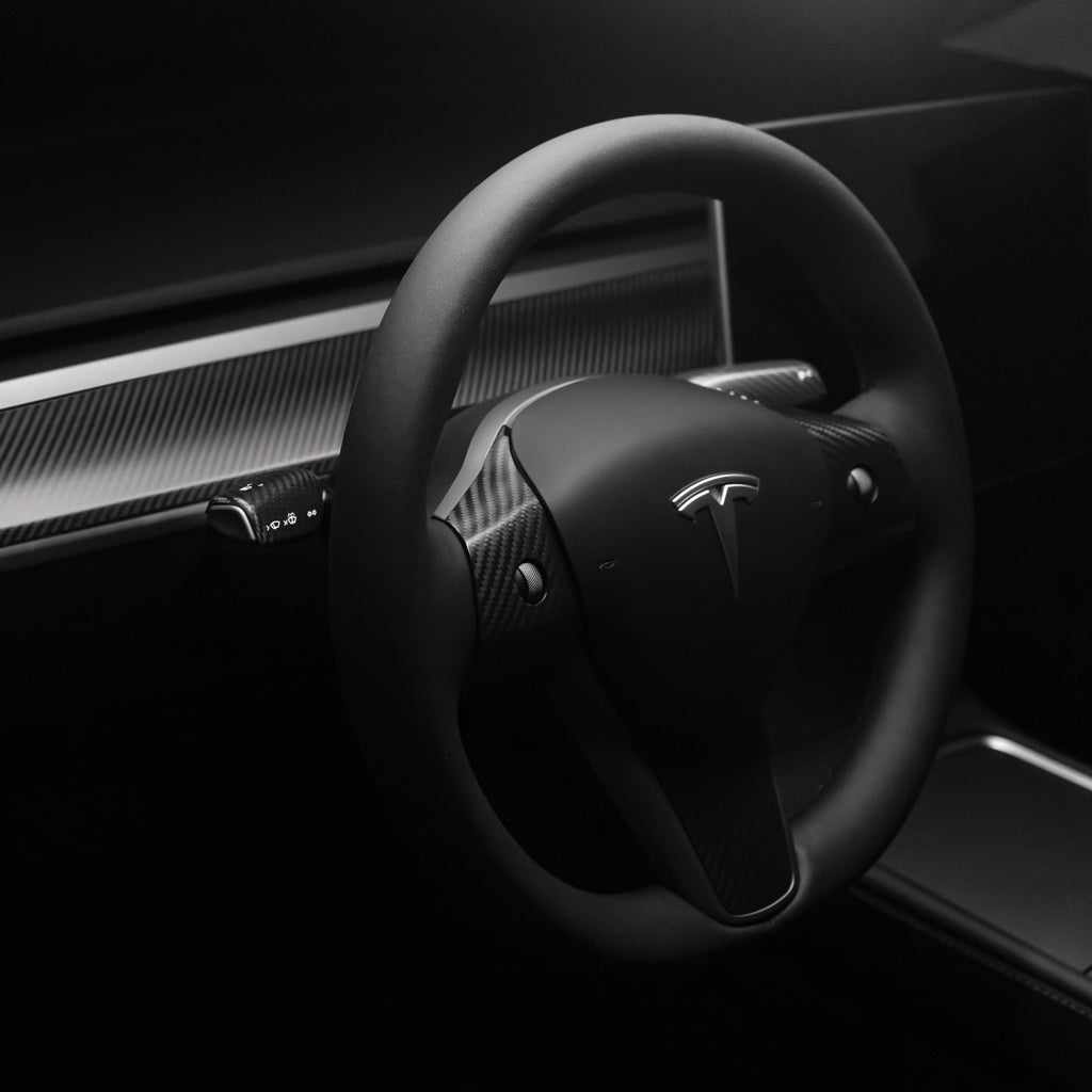 Model 3/Y Genuine Carbon Fiber Steering Wheel Accents