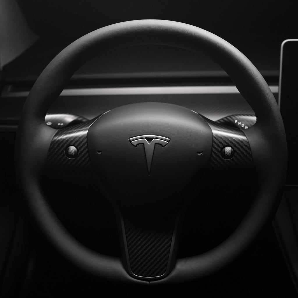 Model 3/Y Genuine Carbon Fiber Steering Wheel Accents