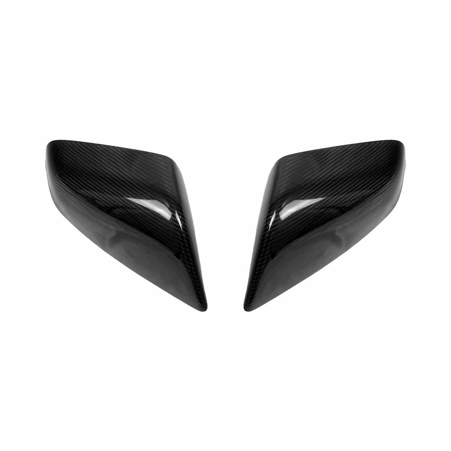 Model S Mirror Caps - Gloss Diagonal Weave Carbon Fiber