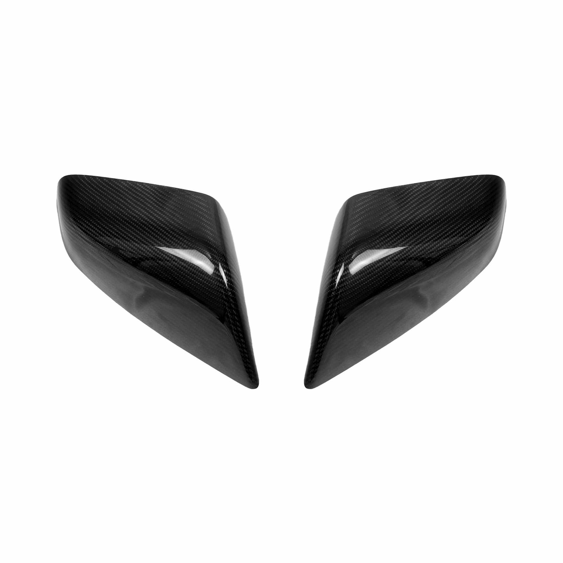 Model S Mirror Caps - Gloss Diagonal Weave Carbon Fiber