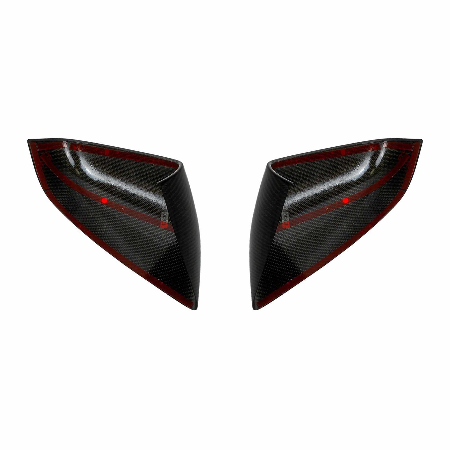 Model S Mirror Caps - Gloss Diagonal Weave Carbon Fiber