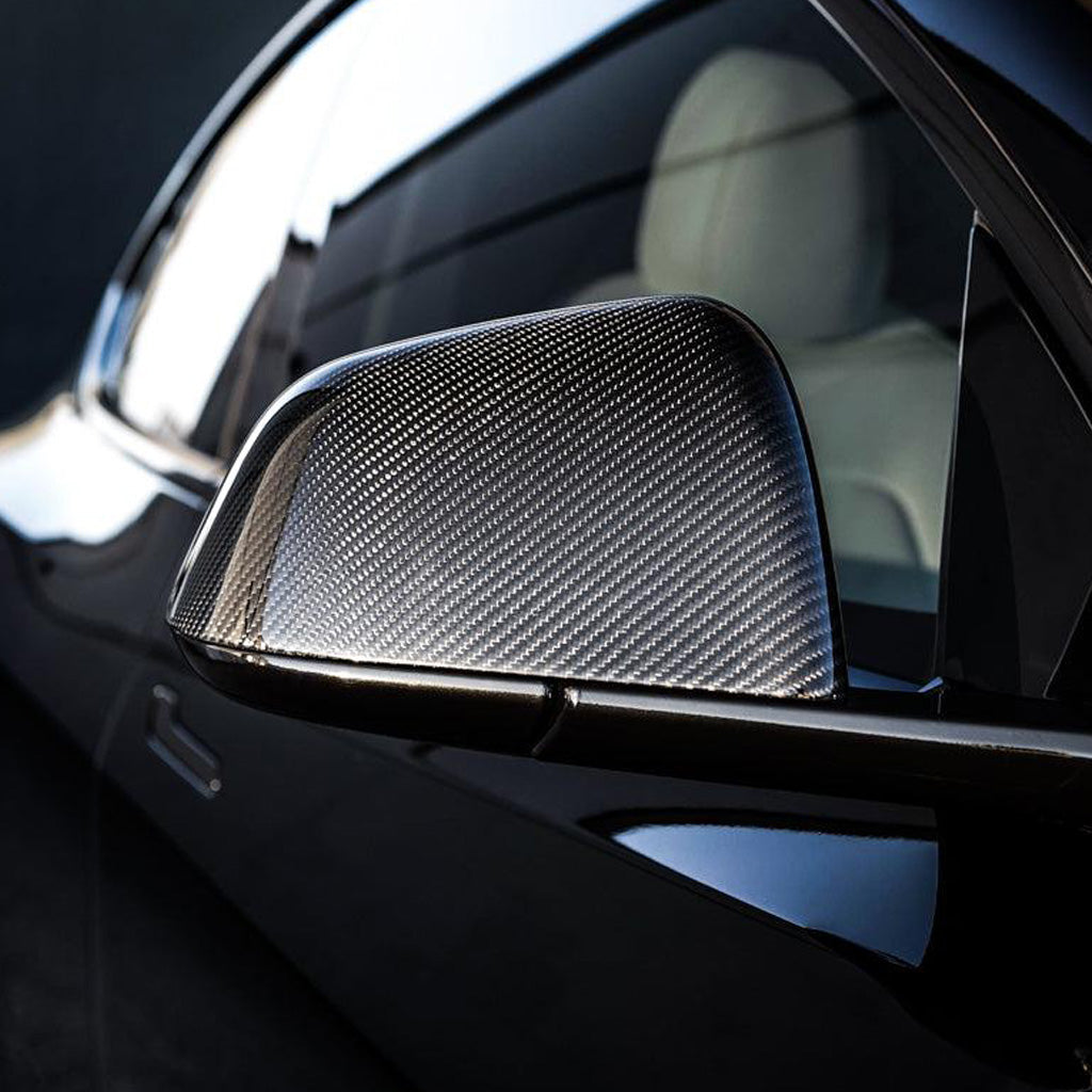 Model Y Genuine Carbon Fiber Mirror Caps - V3
