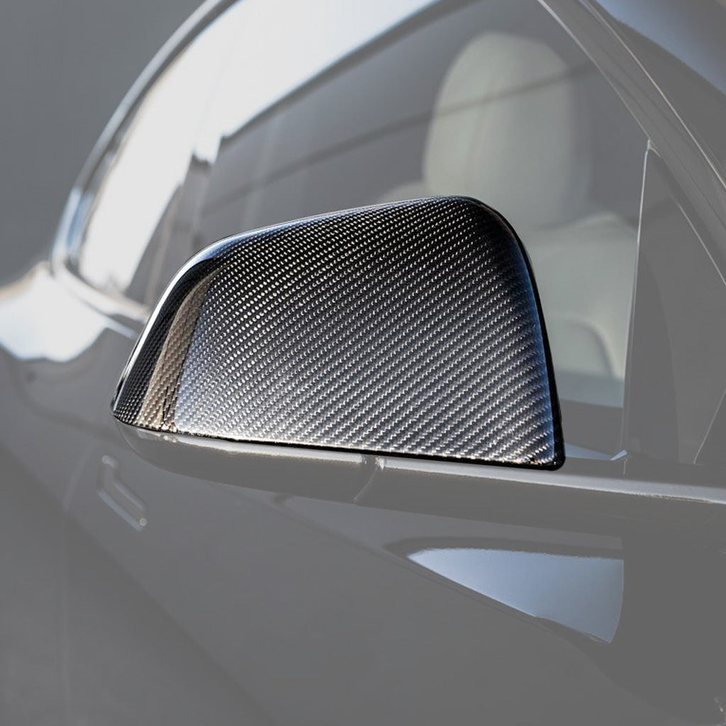 Model Y Genuine Carbon Fiber Mirror Caps - V3
