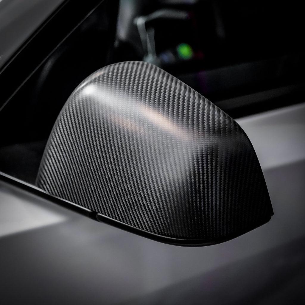 Model Y Genuine Carbon Fiber Mirror Caps - V3