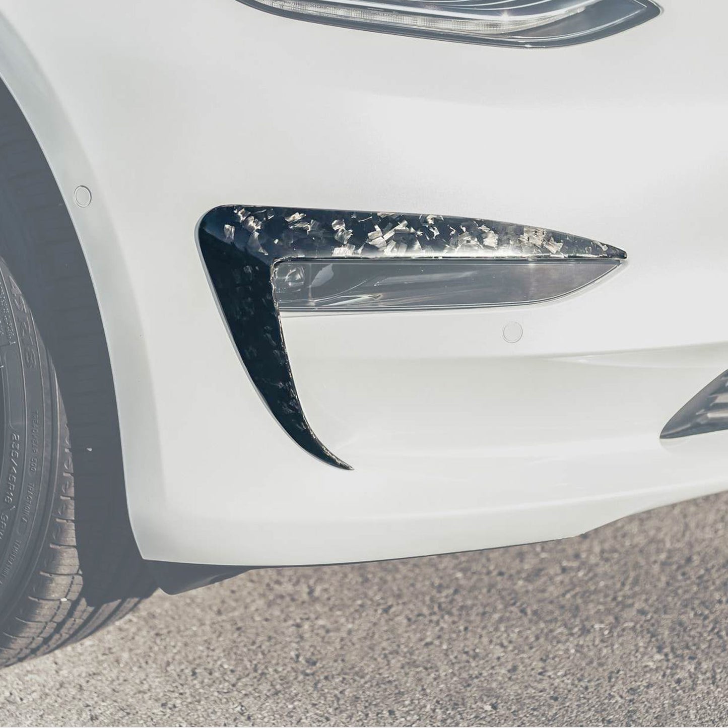 Model 3 Genuine Carbon Fiber Fog Light Accents/Eyebrow (Pair)