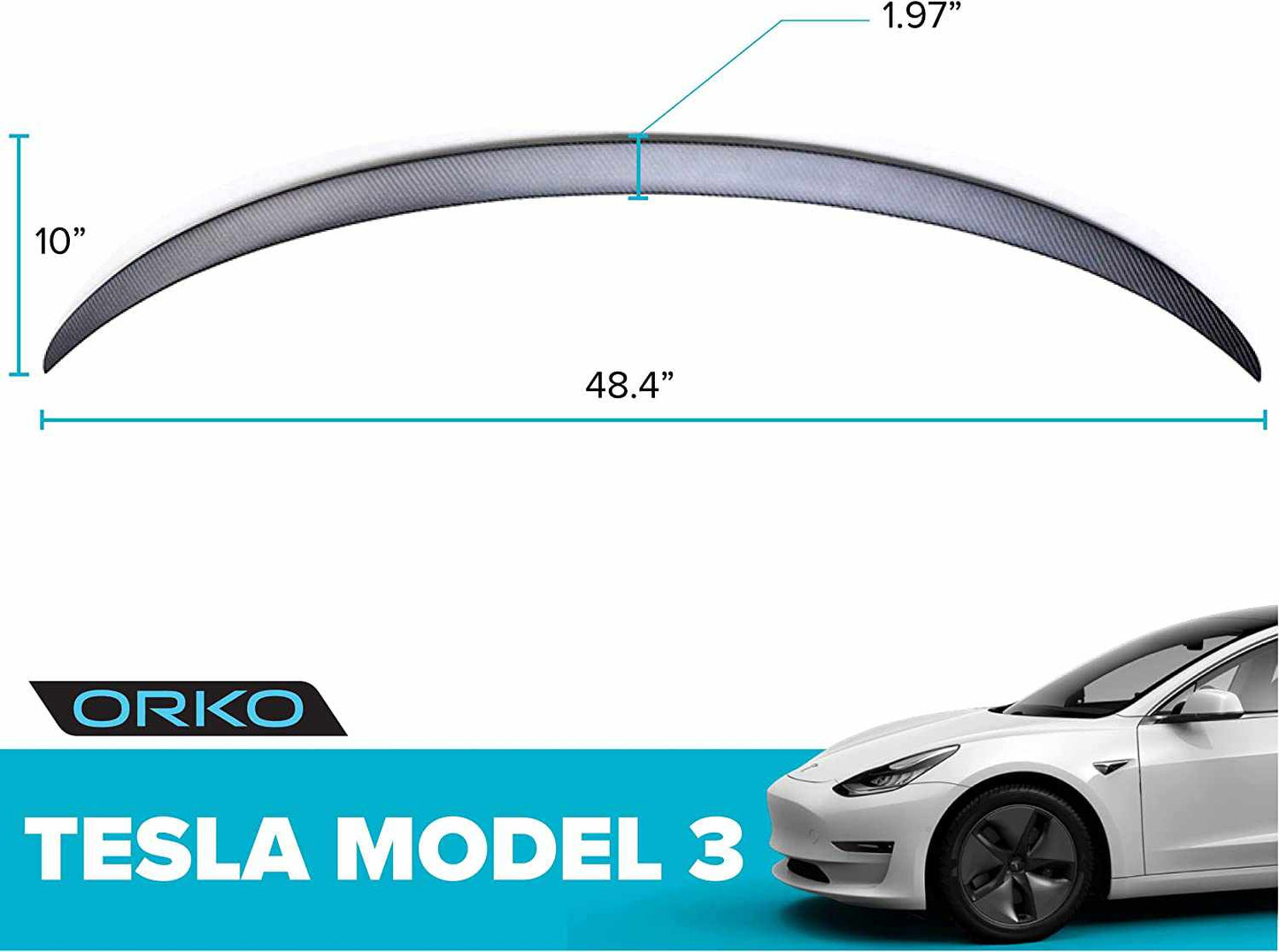 Model 3 Genuine Carbon Fiber Rear Trunk Performance Spoiler