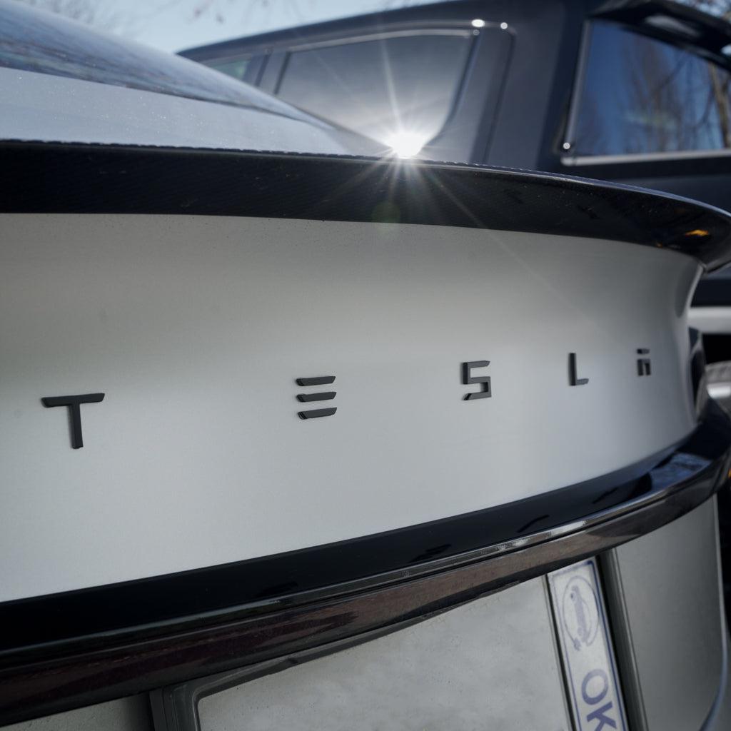 Tesla Model 3/Y Rear Trunk Emblem Letters - Gloss/Matte Black