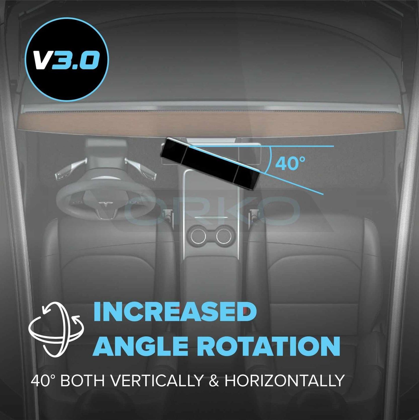 Tesla Model 3/Y V3.0 Dual Axis Screen Tilt/Swivel Mount