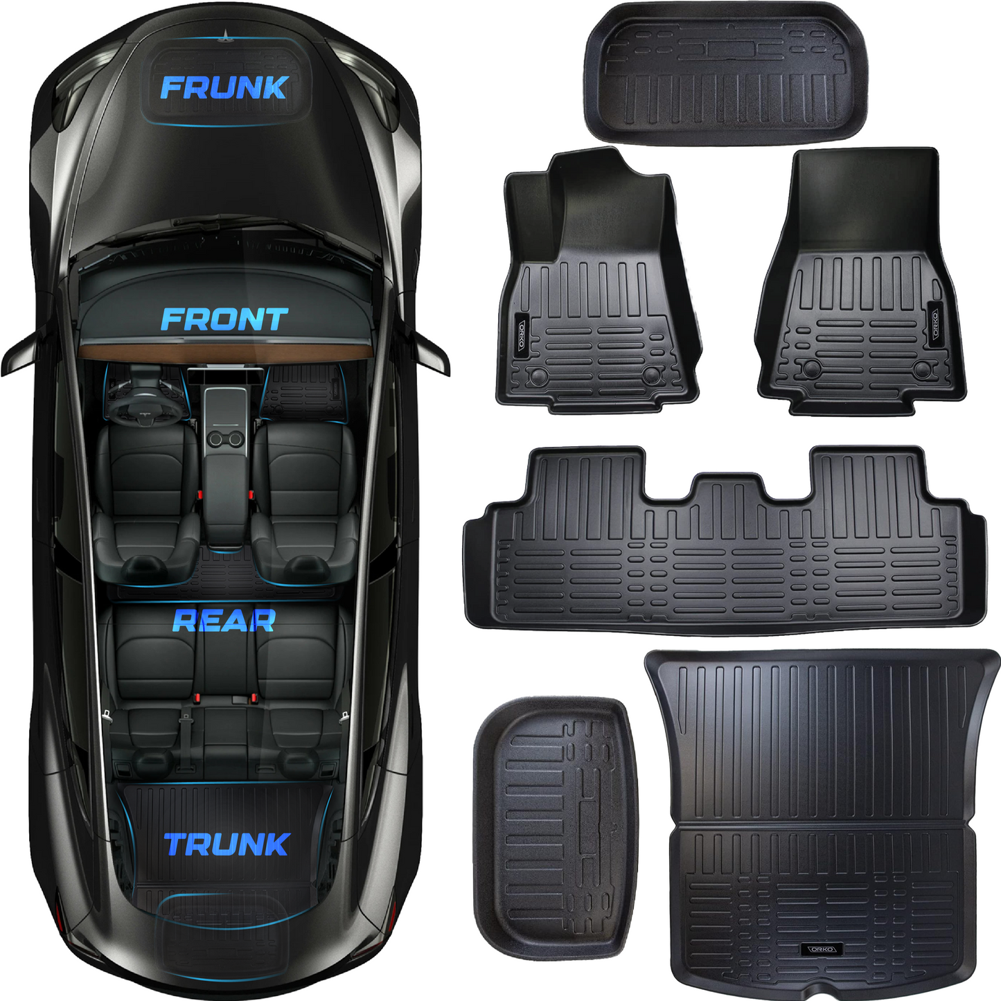 Tesla Model Y Floor Mats + Frunk + Trunk Bundle (6 PCS)