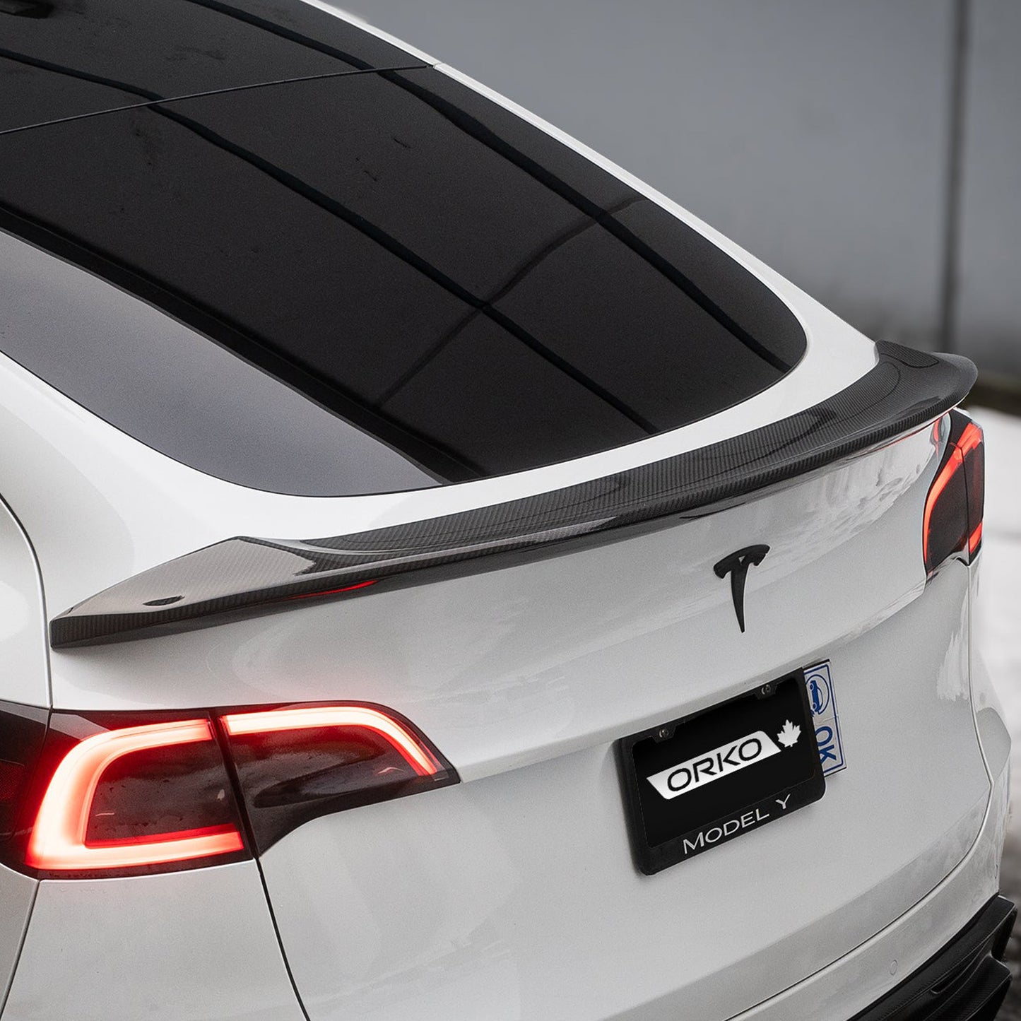 Model Y Duck Tail Style Spoiler - Gloss Carbon Fiber