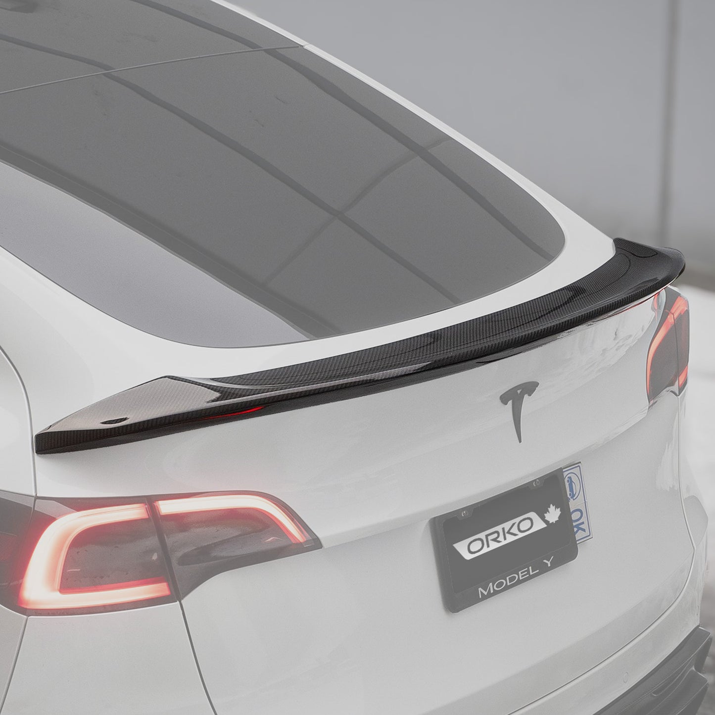 Model Y Duck Tail Style Spoiler - Gloss Carbon Fiber