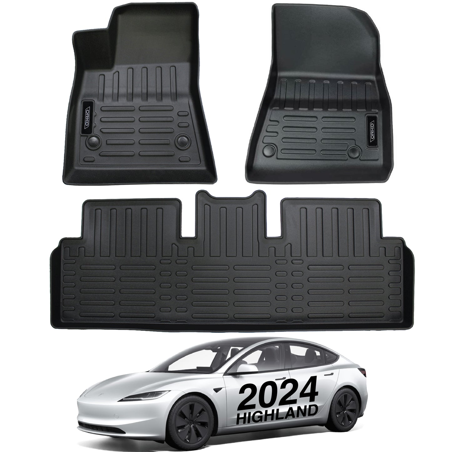 Model 3 2024 Highland TPE Floor Mats (3 PCs)