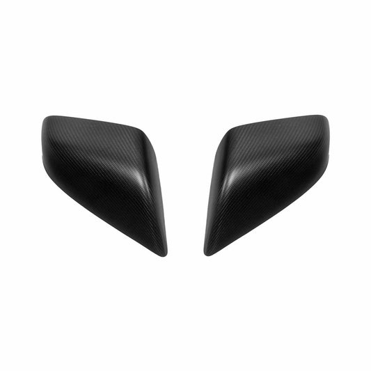 (B-STOCK) Model S Mirror Caps - Matte Diagonal Weave Carbon Fiber
