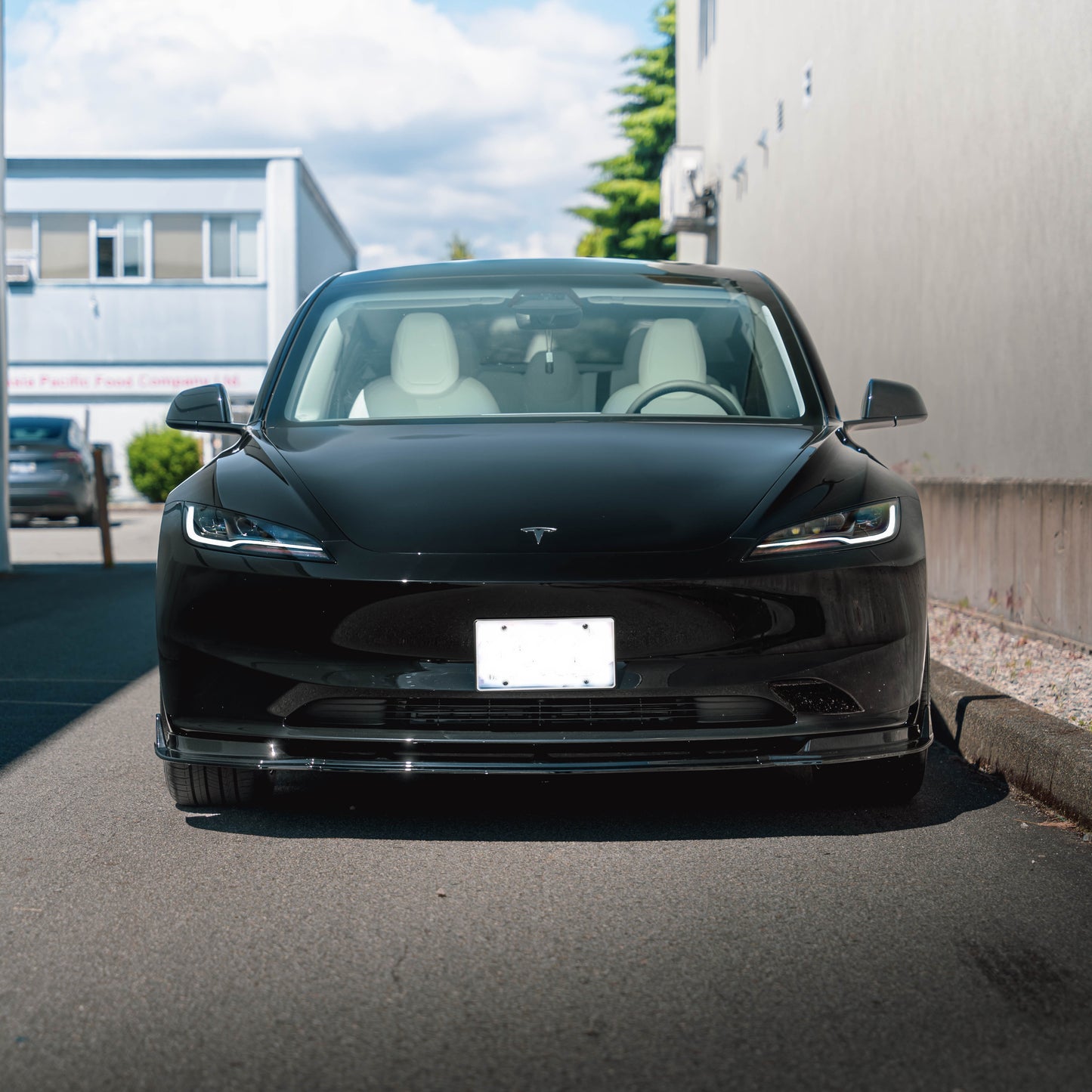 Model 3 Highland Sport Front Lip/Splitter (3pc) - Gloss/Matte Black