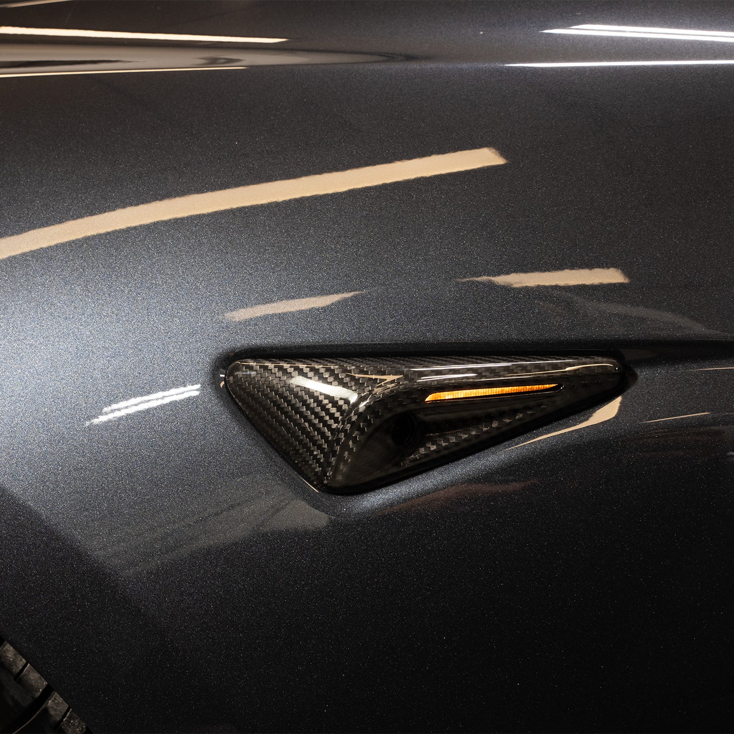 2024 Model 3 Highland/Y HW4 Genuine Carbon Fiber Side Fender Repeater Camera Full Housing Covers