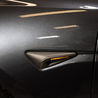 2024 Model 3 Highland/Y HW4 Genuine Carbon Fiber Side Fender Repeater Camera Full Housing Covers