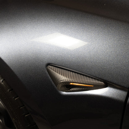 2024 Model 3 Highland/Y HW4 Genuine Carbon Fiber Side Fender Repeater Camera Full Housing Covers
