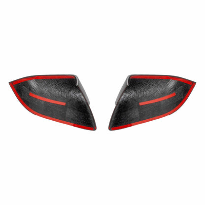 Model 3 Mirror Caps - Gloss Diagonal Weave Carbon Fiber