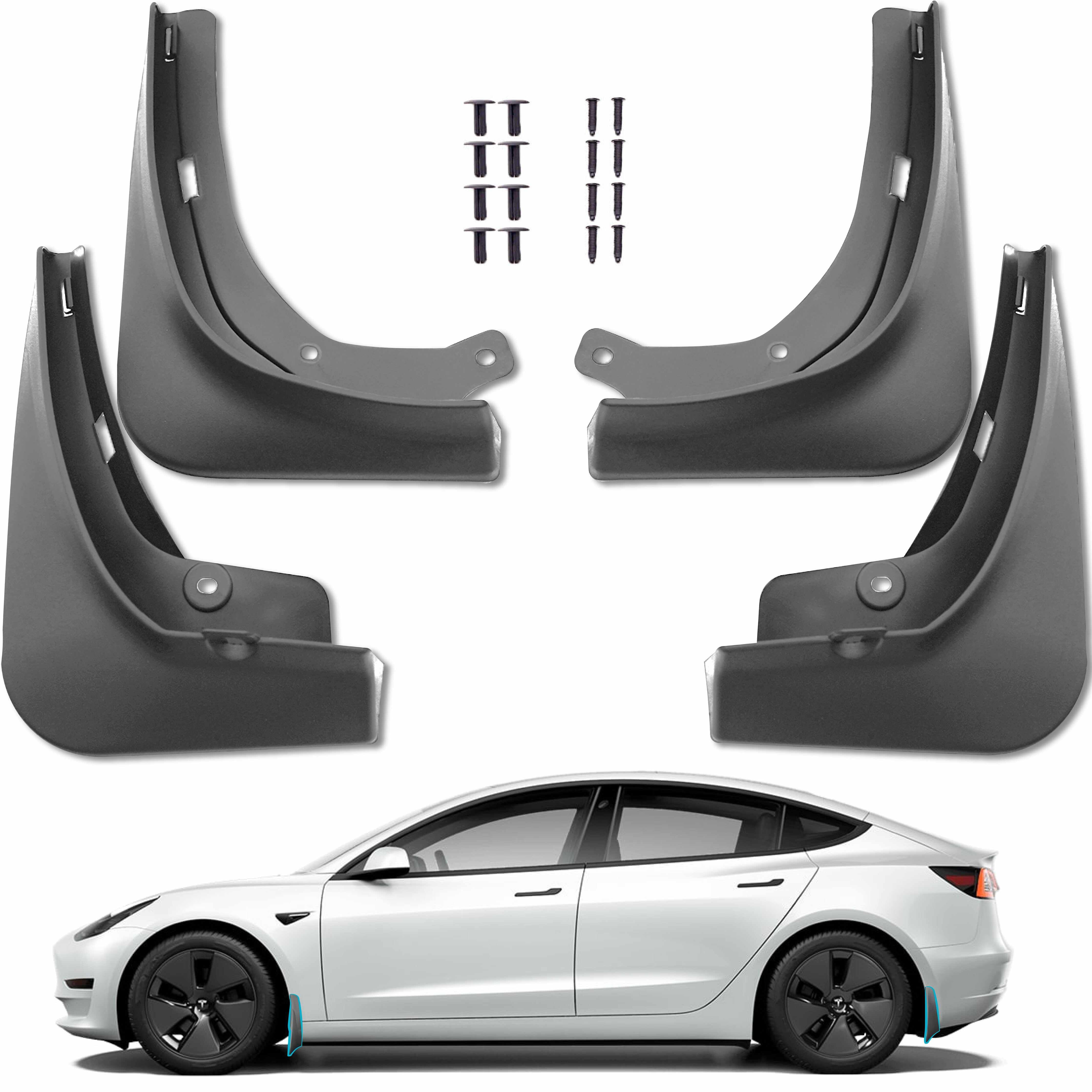 Tesla model 3 white deals mud flaps