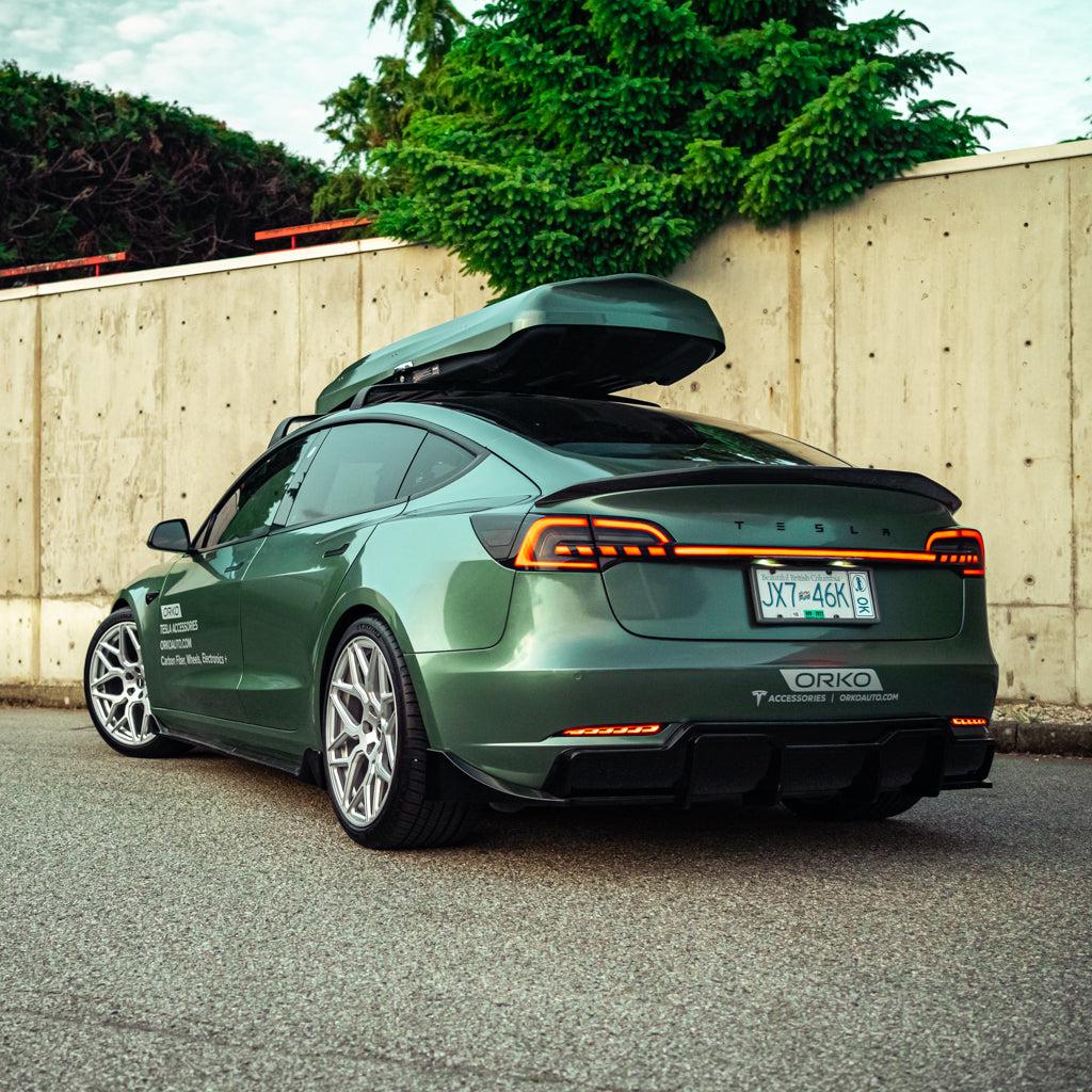 Model 3 Rear Lip Tesla Model 3 V-Type Rear Diffuser - Gloss Black | ORKO – ORKO Auto