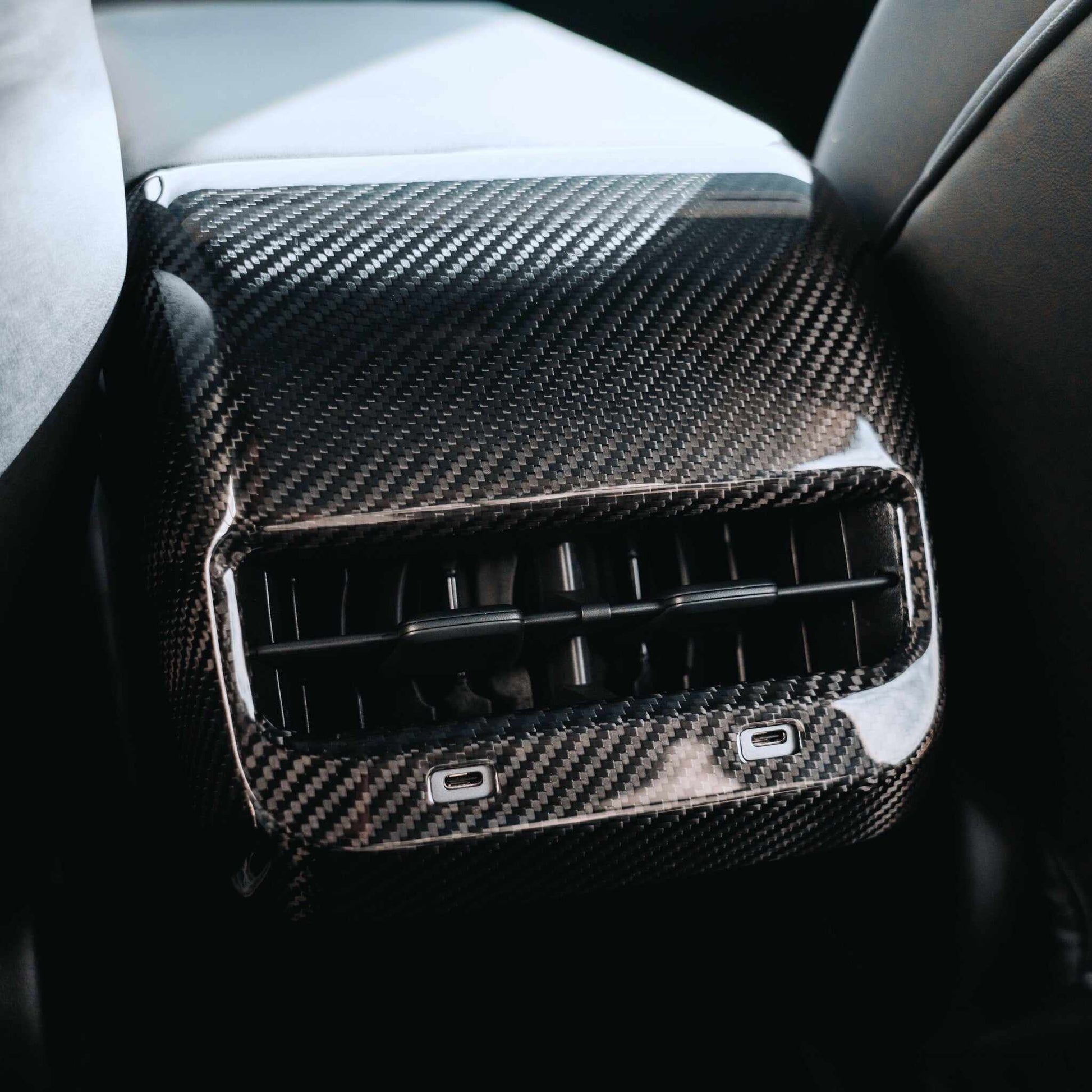 Model 3/Y Back Seat Vent Cover - Gloss Carbon Fiber