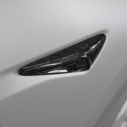 Model S,3,X,Y Genuine Carbon Fiber Side Fender Repeater Camera Full Housing Covers