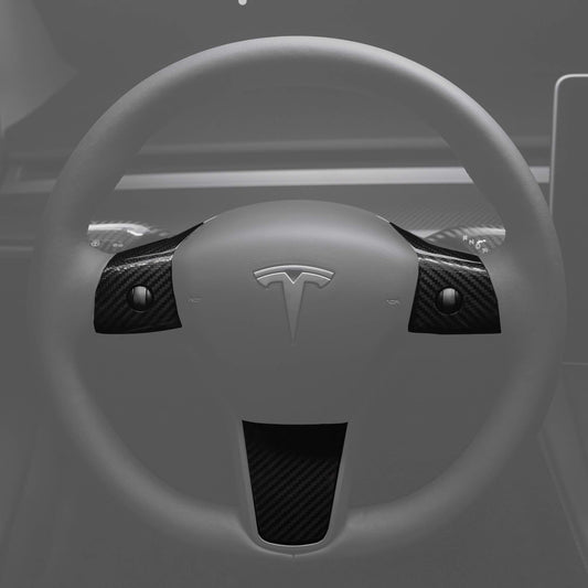 Model 3/Y Genuine Carbon Fiber Steering Wheel Accents