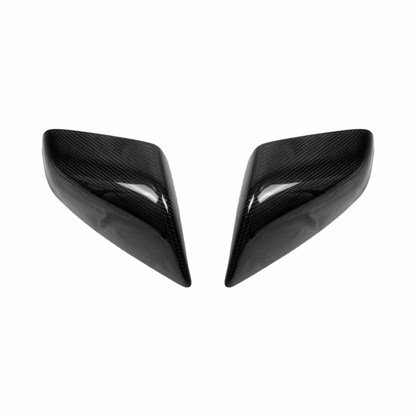 Model S Mirror Caps - Gloss Diagonal Weave Carbon Fiber