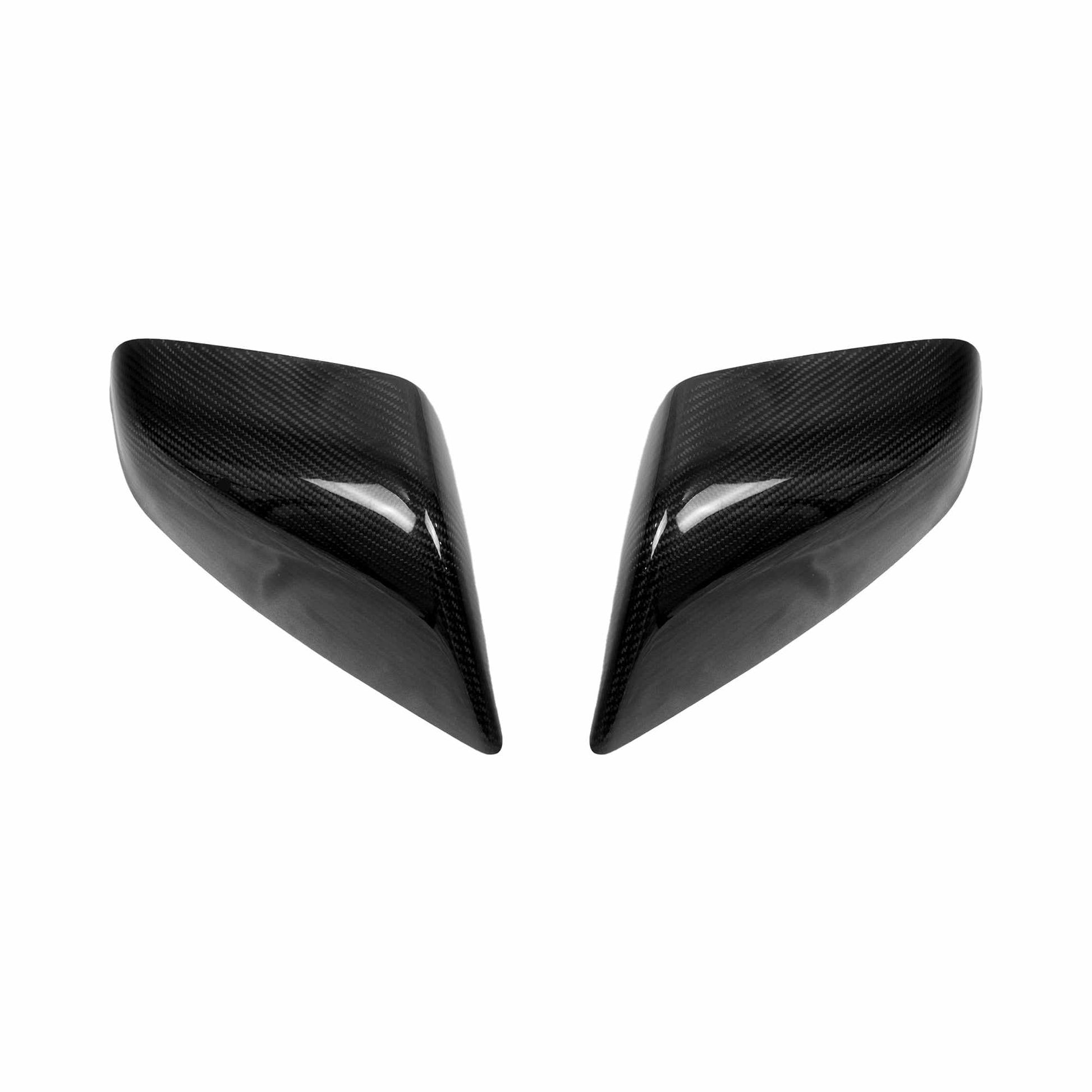 Model S Mirror Caps - Gloss Diagonal Weave Carbon Fiber