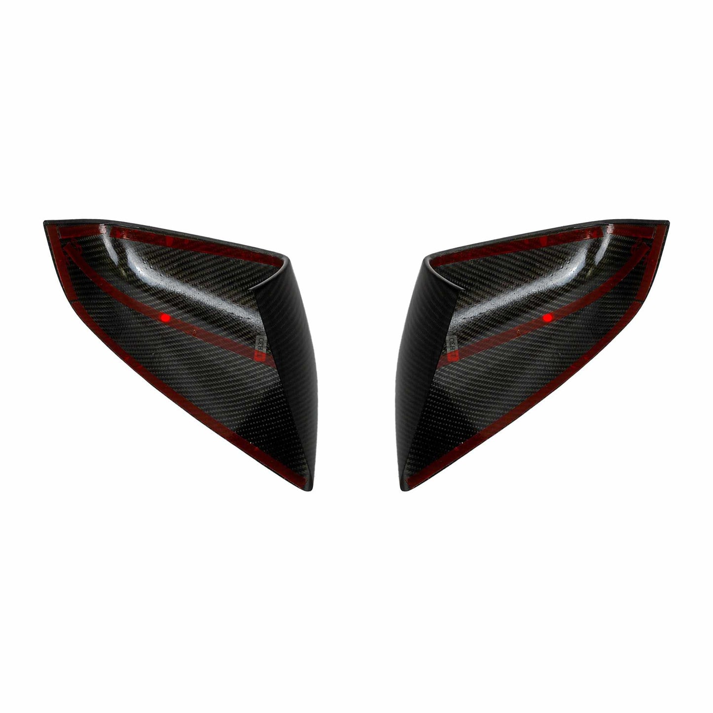 Model S Mirror Caps - Gloss Diagonal Weave Carbon Fiber