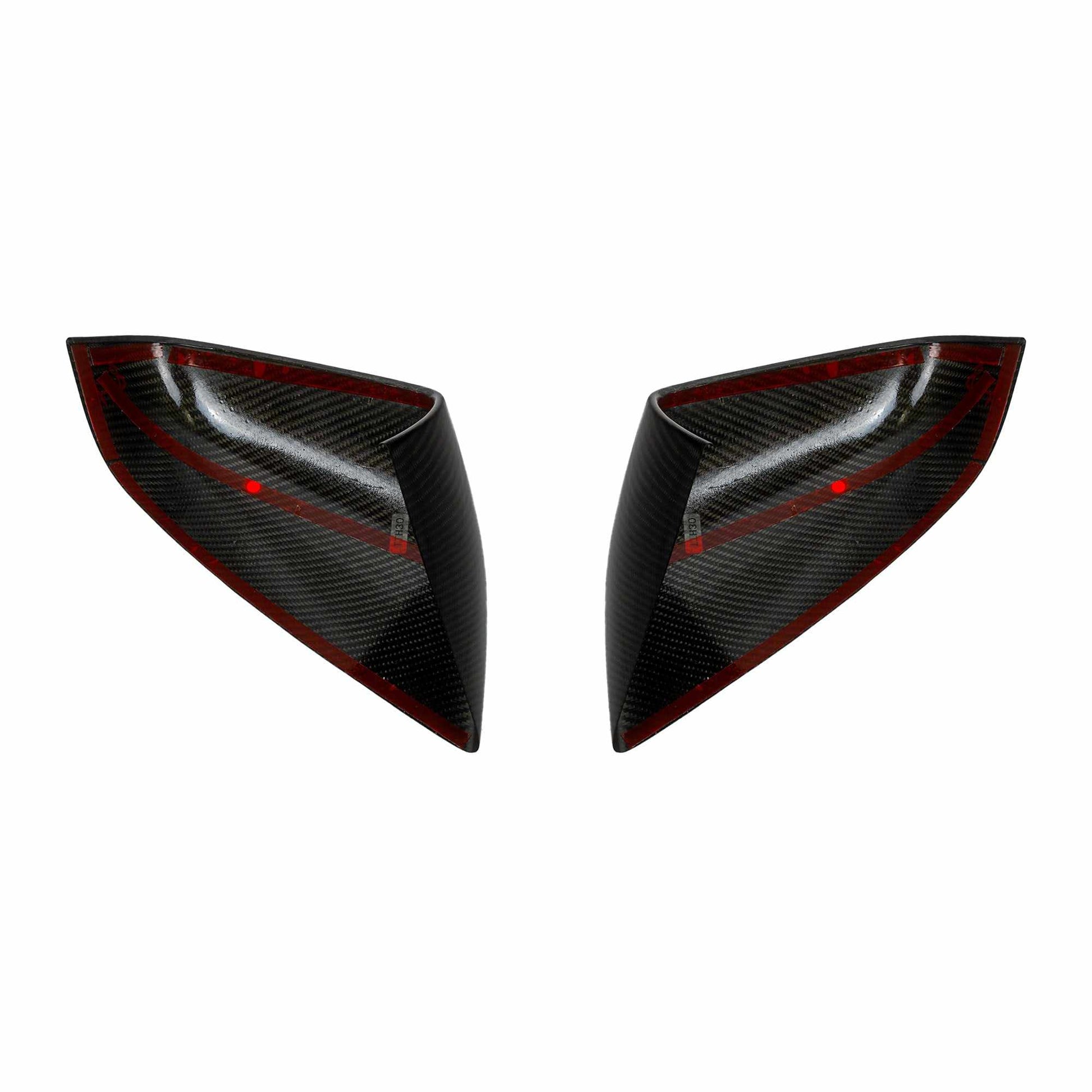 Model S Mirror Caps - Gloss Diagonal Weave Carbon Fiber