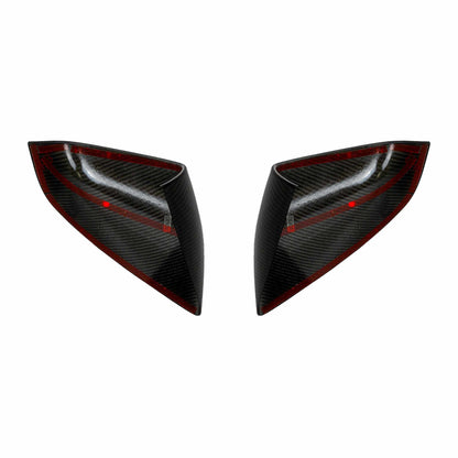 Model S Mirror Caps - Gloss Diagonal Weave Carbon Fiber