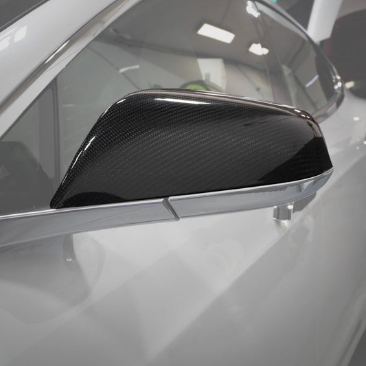 Model S Genuine Carbon Fiber Mirror Caps
