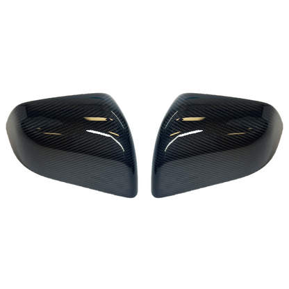 Model Y Mirror Caps - Gloss Diagonal Weave Carbon Fiber V3
