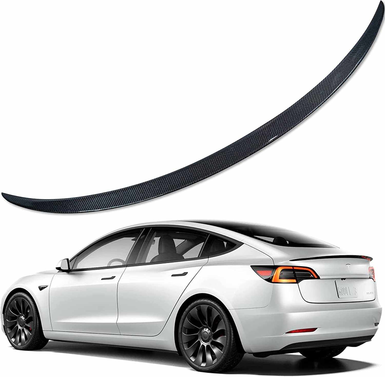 Tesla Model 3 Rear Trunk Performance Spoiler - Gloss Carbon Fiber ...